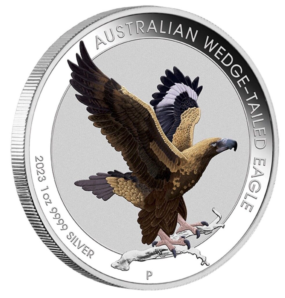 2023 Australian Wedge Tail Eagle 1oz Silver Colored Coin