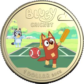 2027 Bluey Cricket Colored Coin