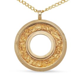 Gold Glass Pendant Donut